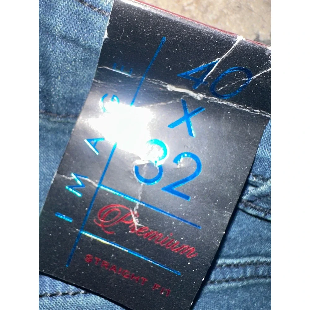 NWT Image Premium Mens Straight Fit Stretch Jeans Dark Wash Blue 40x32 SLB-90-OB